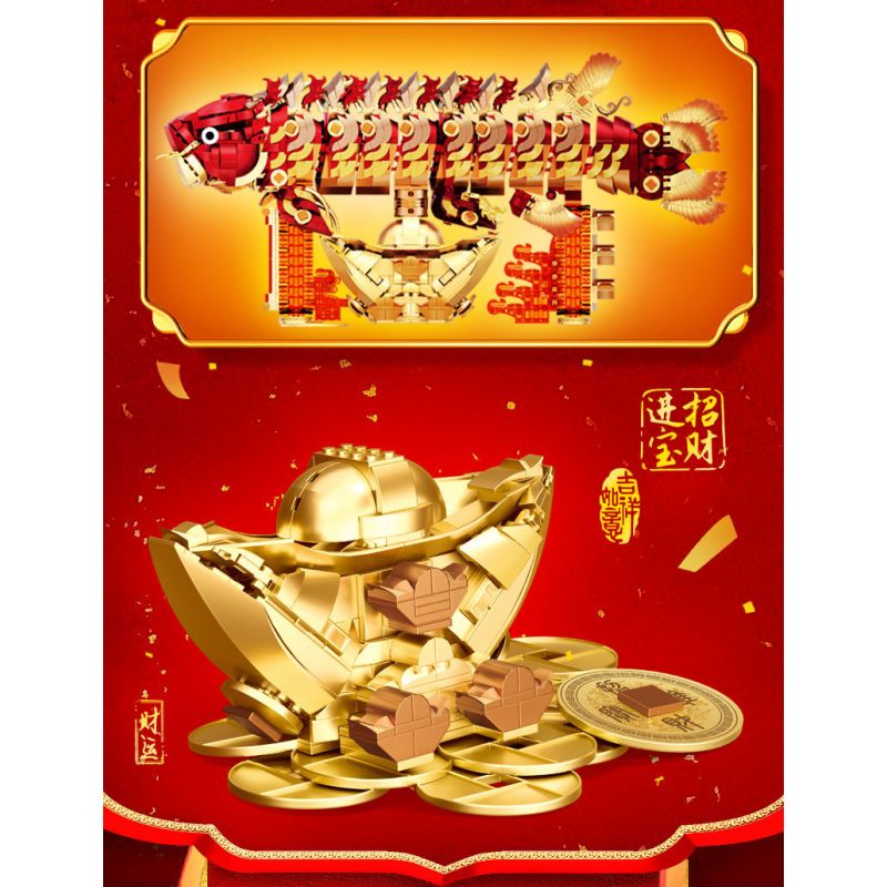 Souzosha 212242 Xếp hình lắp ráp ghép mô hình Cá vàng tặng quà tốt lành