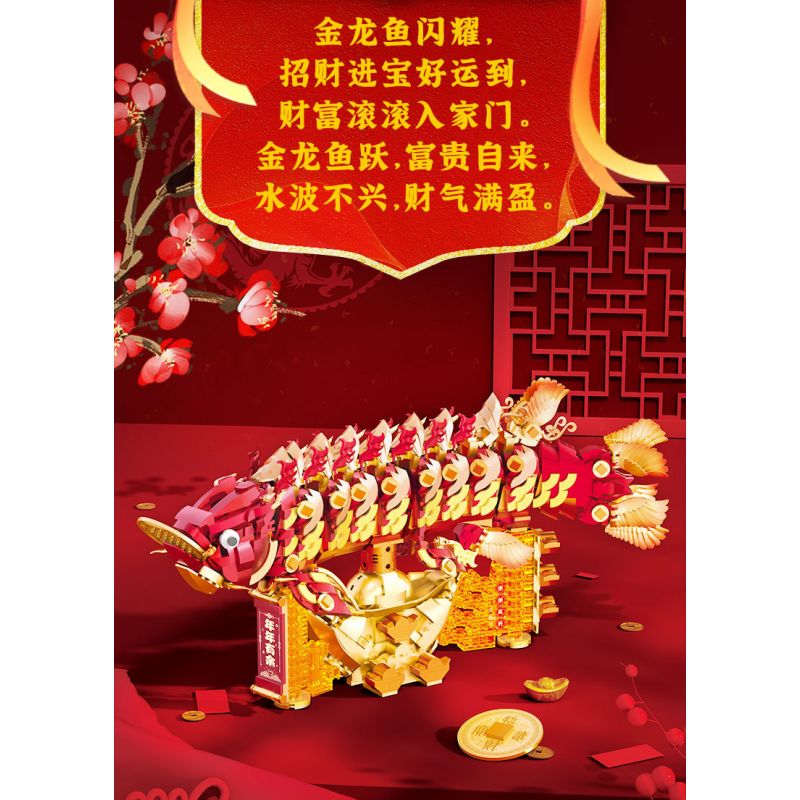 Souzosha 212242 Xếp hình lắp ráp ghép mô hình Cá vàng tặng quà tốt lành