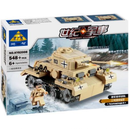 Kazi KY82008 82008 non  XE TĂNG ĐỨC CON BÁO 3 bộ đồ chơi xếp lắp ráp ghép mô hình Century Military CENTURY MILITARY PANZERKAMPFWAGER III Quân Đội Thế Kỷ 548 khối