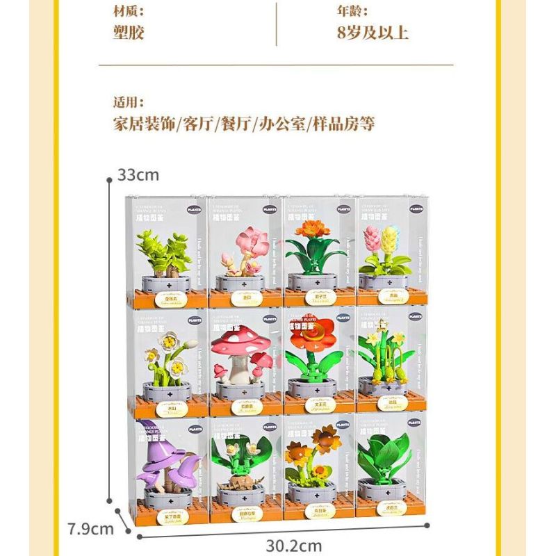 Femibox S5443 Xếp hình lắp ráp ghép mô hình 12 loại hình minh họa thực vật