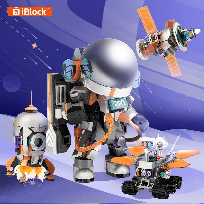 iBlock ib1106 Xếp hình lắp ráp ghép mô hình Đội Wangyu anh hùng trong mơ thành phố: Phi hành gia