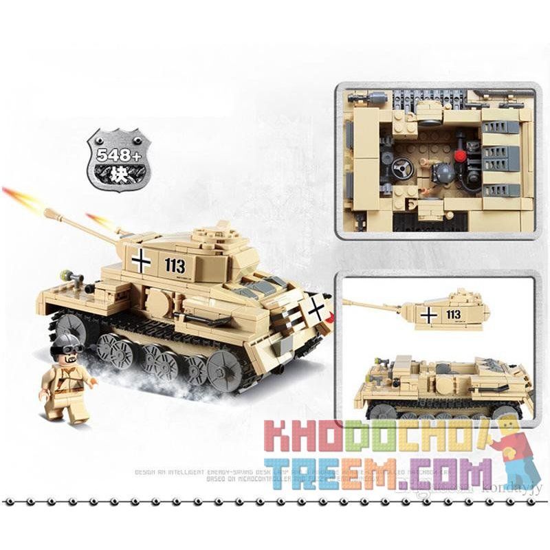 Kazi KY82008 82008 non  XE TĂNG ĐỨC CON BÁO 3 bộ đồ chơi xếp lắp ráp ghép mô hình Century Military CENTURY MILITARY PANZERKAMPFWAGER III Quân Đội Thế Kỷ 548 khối