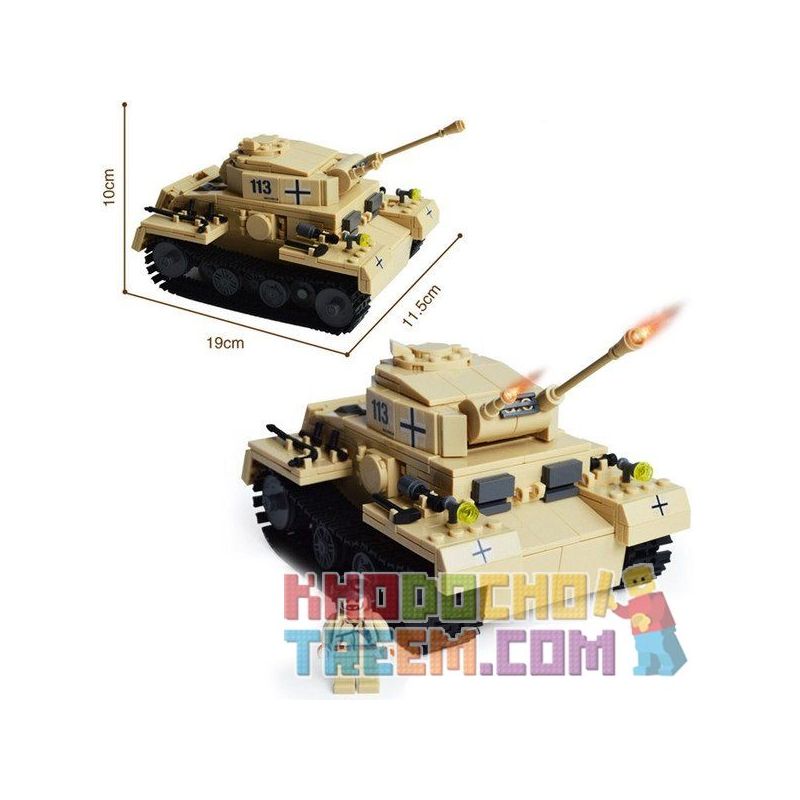 Kazi KY82008 82008 non  XE TĂNG ĐỨC CON BÁO 3 bộ đồ chơi xếp lắp ráp ghép mô hình Century Military CENTURY MILITARY PANZERKAMPFWAGER III Quân Đội Thế Kỷ 548 khối