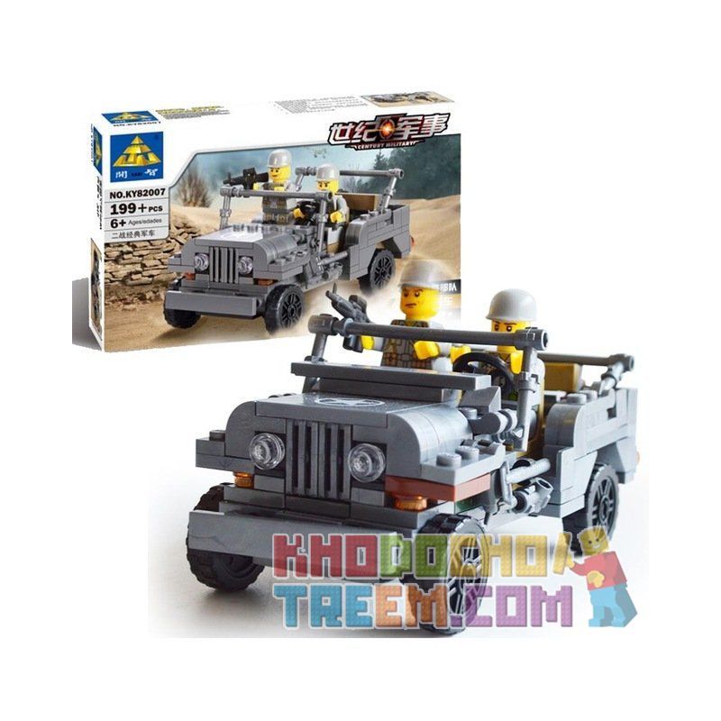 FUNLINK 61||0011 Kazi KY82007 82007 non  XE JEEP bộ đồ chơi xếp lắp ráp ghép mô hình Century Military CENTURY MILITARY JEEP Quân Đội Thế Kỷ 199 khối