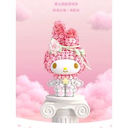 Gekkosha 803308 Xếp hình lắp ráp ghép mô hình Hình dáng cụm hoa Sanrio: Đêm đầy sao hoa hồng, Kurome