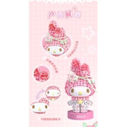 Gekkosha 803308 Xếp hình lắp ráp ghép mô hình Hình dáng cụm hoa Sanrio: Đêm đầy sao hoa hồng, Kurome