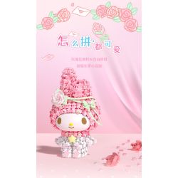 Gekkosha 803308 Xếp hình lắp ráp ghép mô hình Hình dáng cụm hoa Sanrio: Đêm đầy sao hoa hồng, Kurome