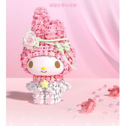 Gekkosha 803308 Xếp hình lắp ráp ghép mô hình Hình dáng cụm hoa Sanrio: Đêm đầy sao hoa hồng, Kurome