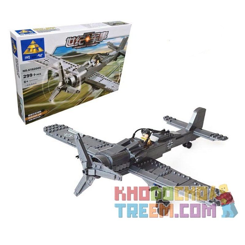 Kazi KY82005 82005 non  MÁY BAY CHIẾN ĐẤU bộ đồ chơi xếp lắp ráp ghép mô hình Century Military CENTURY MILITARY FW190 FIGHTER PLANE Quân Đội Thế Kỷ 299 khối
