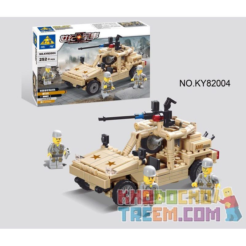 Kazi KY82004 82004 non  XE Ô TÔ VŨ TRANG bộ đồ chơi xếp lắp ráp ghép mô hình Century Military CENTURY MILITARY HUMMER Quân Đội Thế Kỷ 252 khối