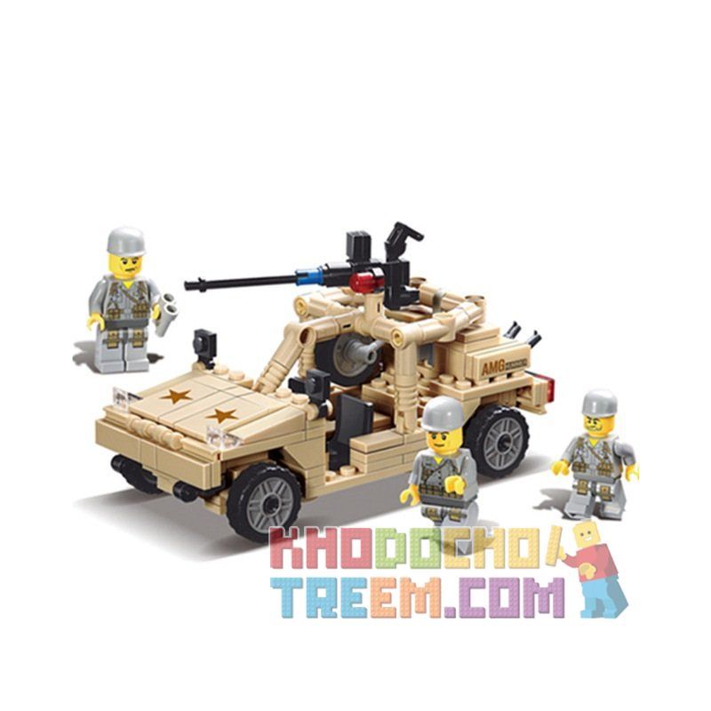 Kazi KY82004 82004 non Lego XE Ô TÔ VŨ TRANG bộ đồ chơi xếp lắp ráp ghép mô hình Century Military CENTURY MILITARY HUMMER Quân Đội Thế Kỷ 252 khối