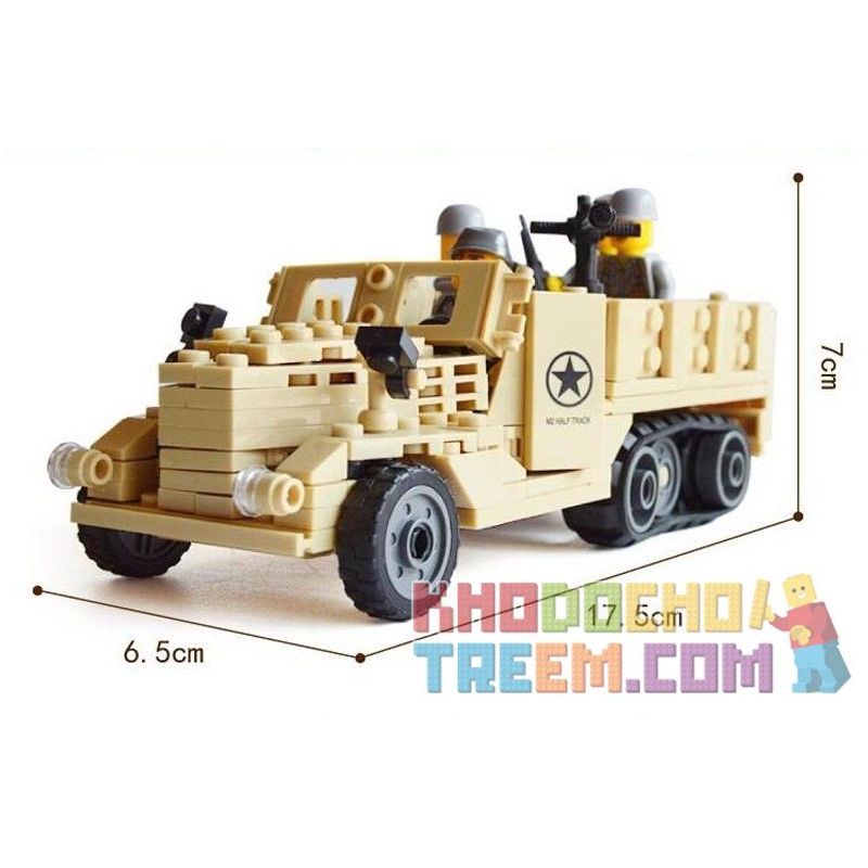 Kazi KY82003 82003 non  XE TẢI NỬA BÁNH XÍCH bộ đồ chơi xếp lắp ráp ghép mô hình Century Military CENTURY MILITARY M2 HALF TRACK Quân Đội Thế Kỷ 205 khối