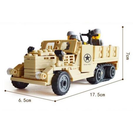 Kazi KY82003 82003 non  XE TẢI NỬA BÁNH XÍCH bộ đồ chơi xếp lắp ráp ghép mô hình Century Military CENTURY MILITARY M2 HALF TRACK Quân Đội Thế Kỷ 205 khối