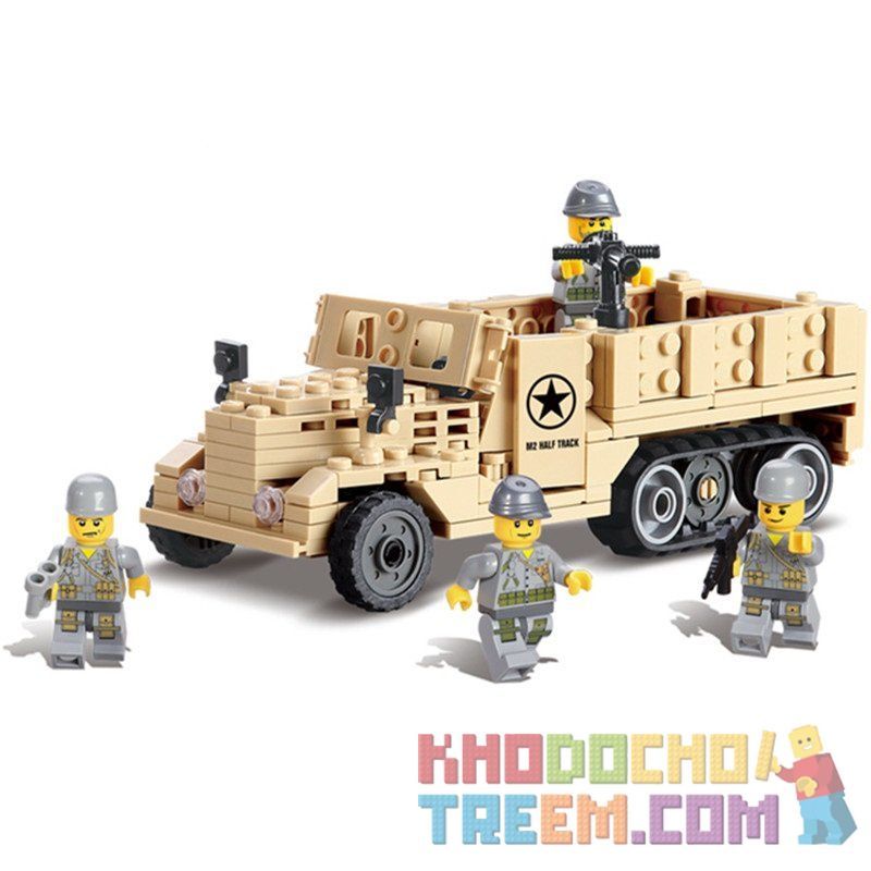Kazi KY82003 82003 Xếp hình kiểu Lego Century Military M2 Half Track Century Military US Airborne Troops M2 Haired Car Xe Tải Nử