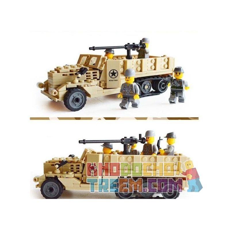 Kazi KY82003 82003 non  XE TẢI NỬA BÁNH XÍCH bộ đồ chơi xếp lắp ráp ghép mô hình Century Military CENTURY MILITARY M2 HALF TRACK Quân Đội Thế Kỷ 205 khối