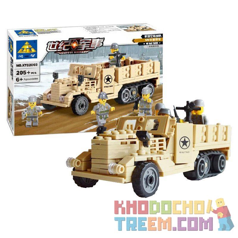 Kazi KY82003 82003 non  XE TẢI NỬA BÁNH XÍCH bộ đồ chơi xếp lắp ráp ghép mô hình Century Military CENTURY MILITARY M2 HALF TRACK Quân Đội Thế Kỷ 205 khối