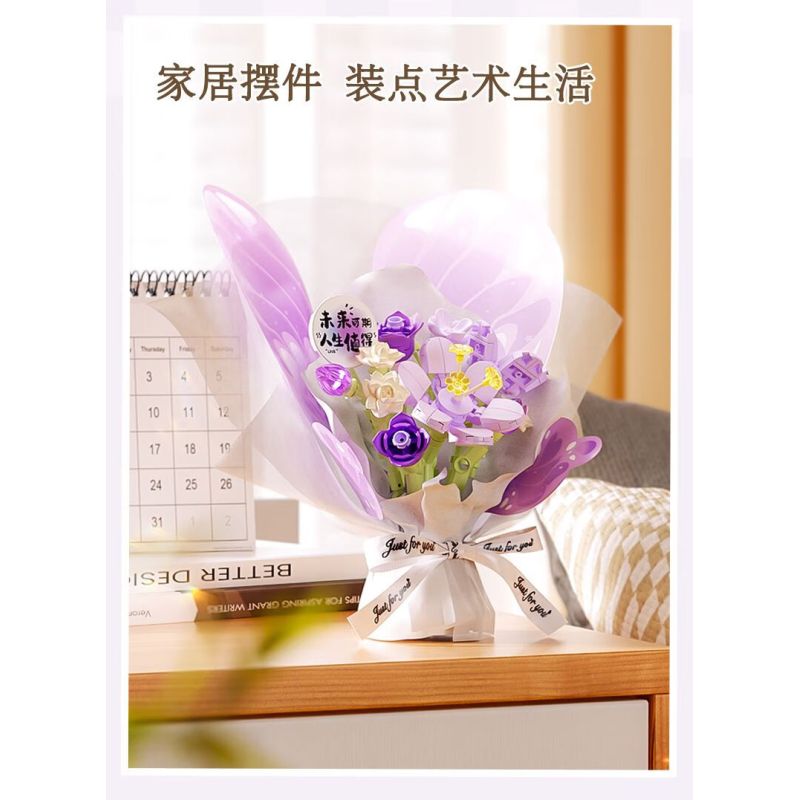 Gekkosha 802049 Xếp hình lắp ráp ghép mô hình Ngôn ngữ hoa bướm: Giấc mơ tím chuông gió