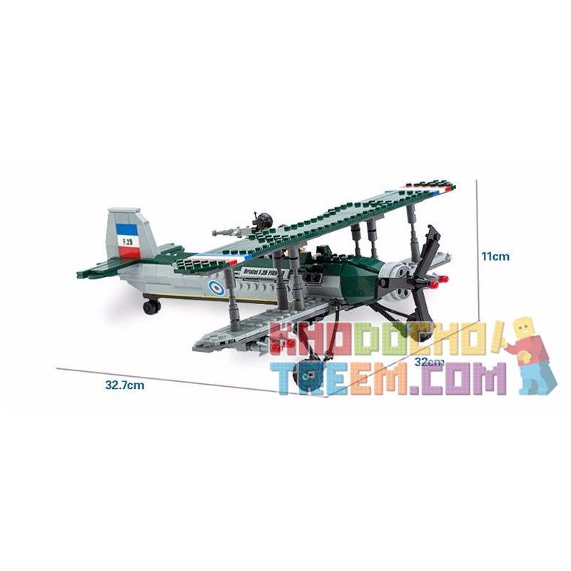 Kazi KY82002 82002 non  MÁY BAY CHIẾN ĐẤU bộ đồ chơi xếp lắp ráp ghép mô hình Century Military CENTURY MILITARY BRISTOL F.2B FIGHTER Quân Đội Thế Kỷ 402 khối