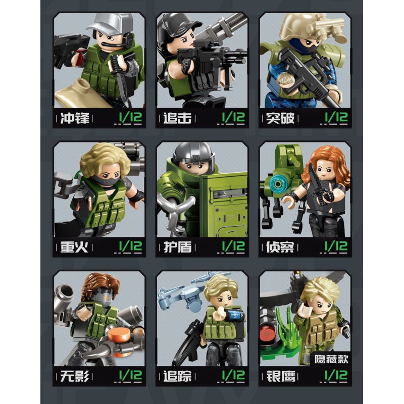 SEMBO 105169 Xếp hình lắp ráp ghép mô hình Hộp mù Delta Minifigure được tải lại lởm chởm