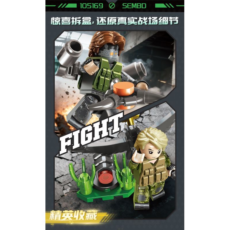 SEMBO 105169 Xếp hình lắp ráp ghép mô hình Hộp mù Delta Minifigure được tải lại lởm chởm