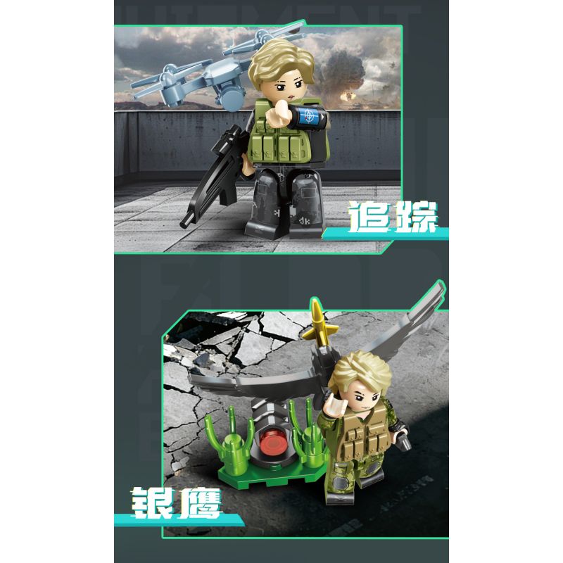 SEMBO 105169 Xếp hình lắp ráp ghép mô hình Hộp mù Delta Minifigure được tải lại lởm chởm