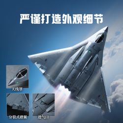 Keeppley 23047 J-36 Xếp hình lắp ráp ghép mô hình Vũ khí quan trọng nhất của cường quốc: Tiêm kích tàng hình thế hệ thứ sáu J-36