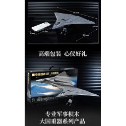 Keeppley 23047 J-36 Xếp hình lắp ráp ghép mô hình Vũ khí quan trọng nhất của cường quốc: Tiêm kích tàng hình thế hệ thứ sáu J-36