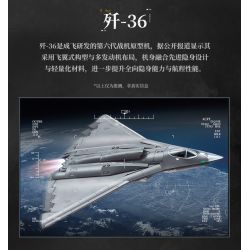 Keeppley 23047 J-36 Xếp hình lắp ráp ghép mô hình Vũ khí quan trọng nhất của cường quốc: Tiêm kích tàng hình thế hệ thứ sáu J-36