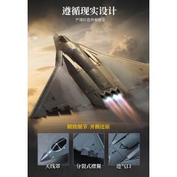 Keeppley 23047 J-36 Xếp hình lắp ráp ghép mô hình Vũ khí quan trọng nhất của cường quốc: Tiêm kích tàng hình thế hệ thứ sáu J-36