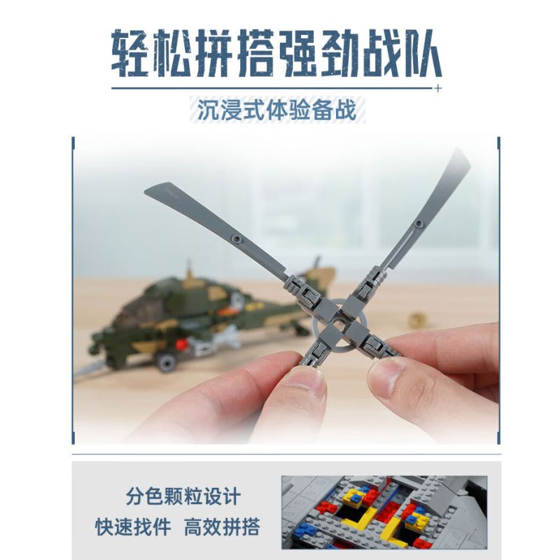 Keeppley 25008 Xếp hình lắp ráp ghép mô hình Thiết bị hạng nặng Hòa bình: Đội hình không quân 4 mẫu J-20 Weilong, J-15 Feisha, Yun-20 Kunpeng, Wuzhi-10 Thunderbolt