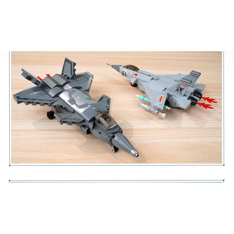 Keeppley 25008 Xếp hình lắp ráp ghép mô hình Thiết bị hạng nặng Hòa bình: Đội hình không quân 4 mẫu J-20 Weilong, J-15 Feisha, Yun-20 Kunpeng, Wuzhi-10 Thunderbolt