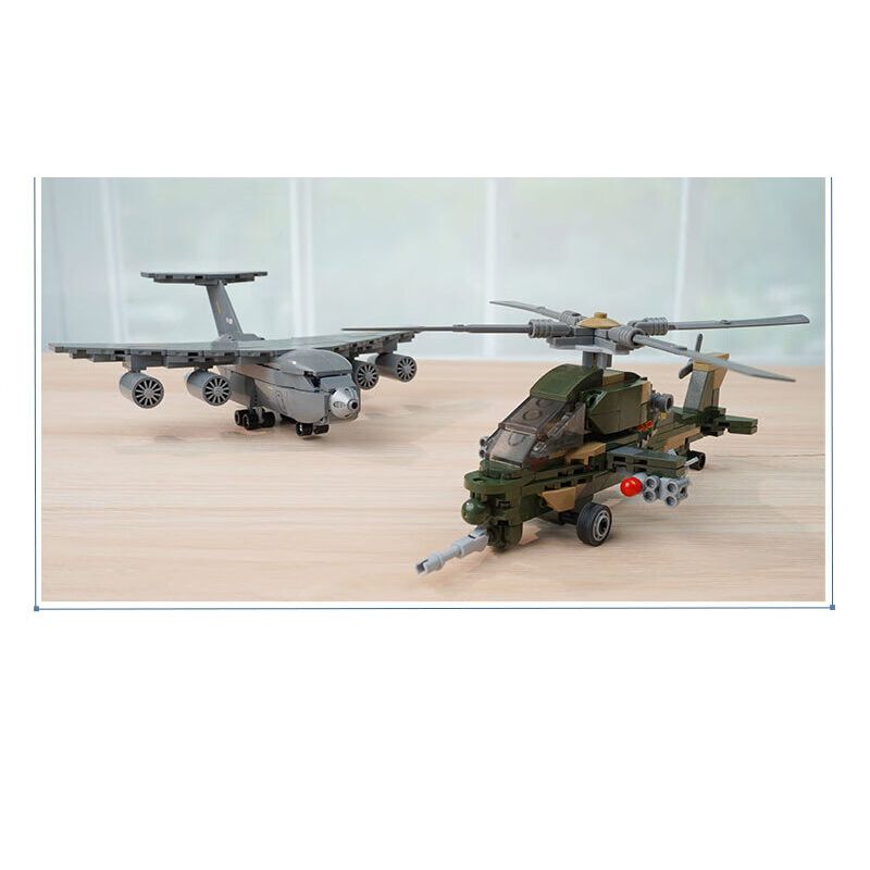 Keeppley 25008 Xếp hình lắp ráp ghép mô hình Thiết bị hạng nặng Hòa bình: Đội hình không quân 4 mẫu J-20 Weilong, J-15 Feisha, Yun-20 Kunpeng, Wuzhi-10 Thunderbolt