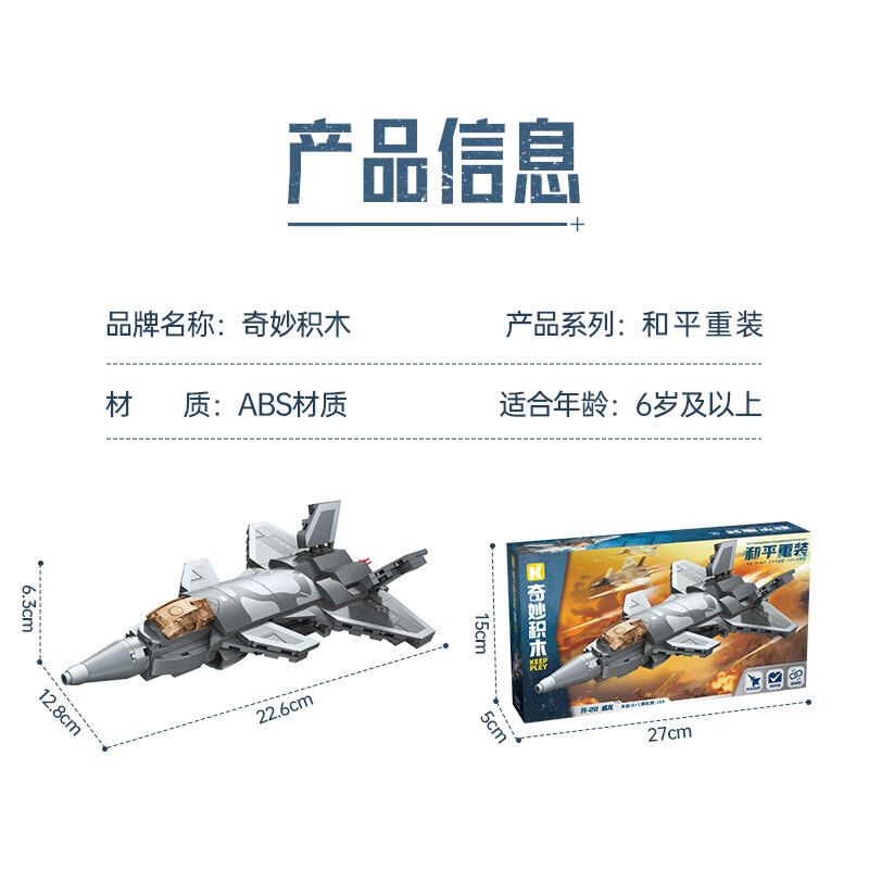 Keeppley 25008 Xếp hình lắp ráp ghép mô hình Thiết bị hạng nặng Hòa bình: Đội hình không quân 4 mẫu J-20 Weilong, J-15 Feisha, Yun-20 Kunpeng, Wuzhi-10 Thunderbolt