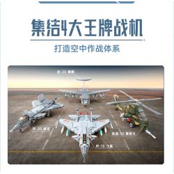 Keeppley 25008 Xếp hình lắp ráp ghép mô hình Thiết bị hạng nặng Hòa bình: Đội hình không quân 4 mẫu J-20 Weilong, J-15 Feisha, Yun-20 Kunpeng, Wuzhi-10 Thunderbolt