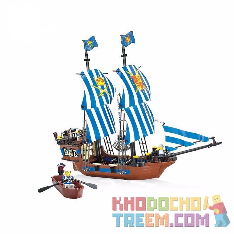 Kazi KY87011 87011 Xếp hình kiểu  PIRATES OF THE CARIBBEAN Armada Flagship Tàu Chiến Chống Hải Tặc 608 khối