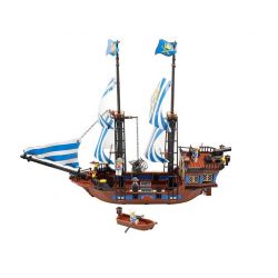 Kazi KY87011 87011 Xếp hình kiểu  PIRATES OF THE CARIBBEAN Armada Flagship Tàu Chiến Chống Hải Tặc 608 khối