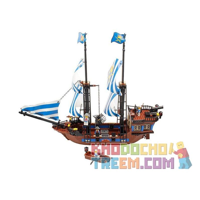 Kazi KY87011 87011 Xếp hình kiểu  PIRATES OF THE CARIBBEAN Armada Flagship Tàu Chiến Chống Hải Tặc 608 khối