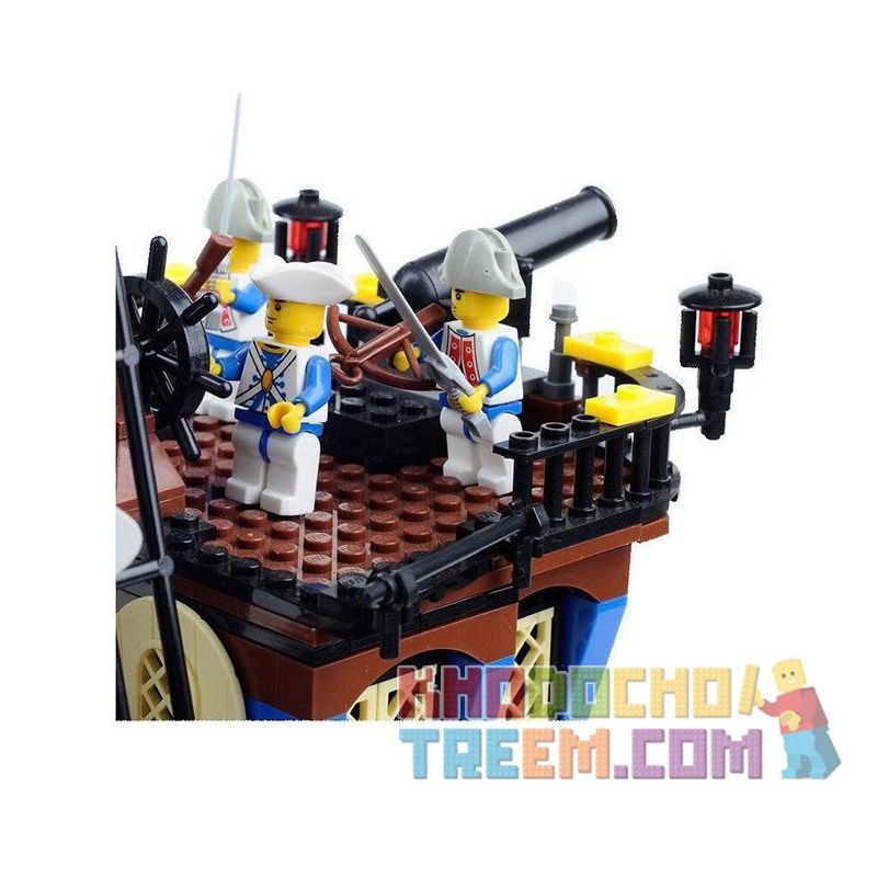 Kazi KY87011 87011 Xếp hình kiểu  PIRATES OF THE CARIBBEAN Armada Flagship Tàu Chiến Chống Hải Tặc 608 khối