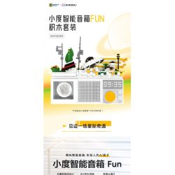 Gobricks B2025U Xếp hình lắp ráp ghép mô hình Loa thông minh Xiaodu VUI VẺ: Khi UFO rơi xuống