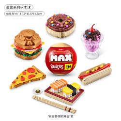 ZURU MAX 83186 Snacks Xếp hình lắp ráp ghép mô hình Quả bóng ăn nhẹ bất ngờ dành cho người sành ăn