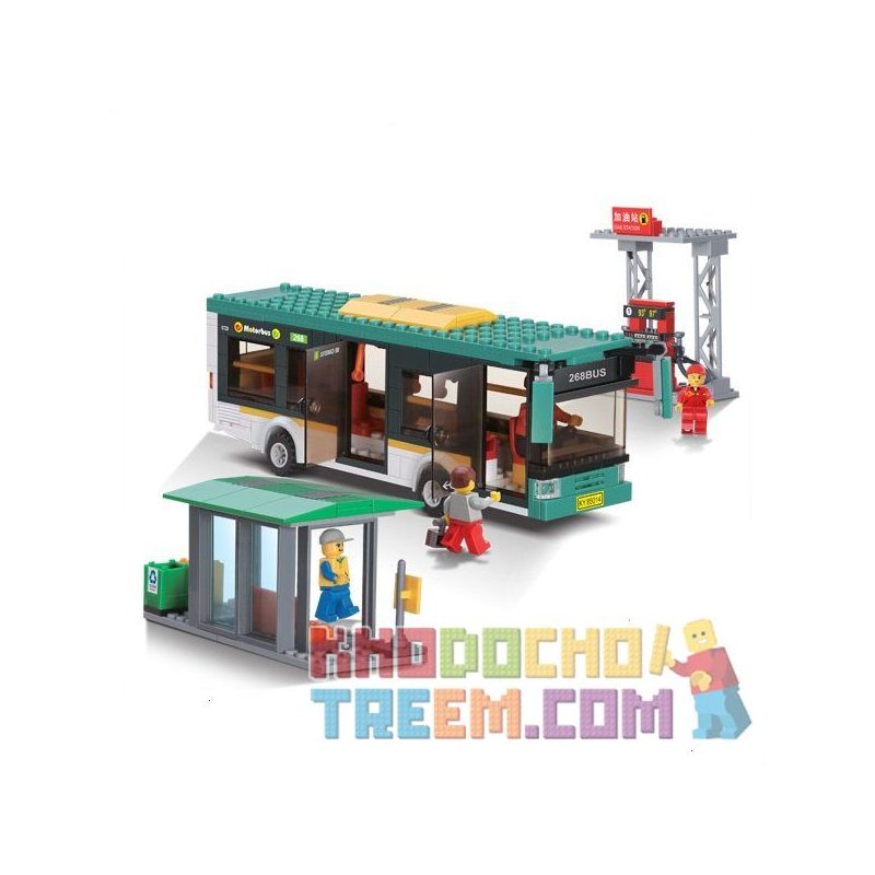 Kazi KY85014 85014 non  XE BUÝT LAI bộ đồ chơi xếp lắp ráp ghép mô hình City CITY BUS Thành Phố 341 khối