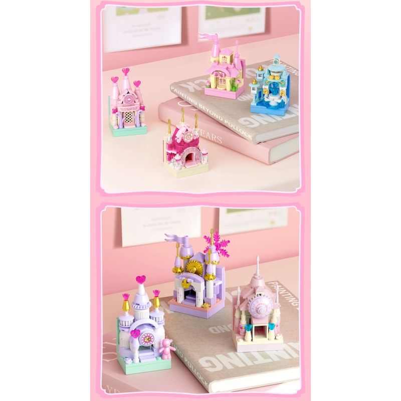 GUDI 40804 Castle Fridge Magnet Xếp hình lắp ráp ghép mô hình Nam châm tủ lạnh mini Castle