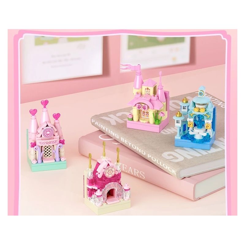 GUDI 40804 Castle Fridge Magnet Xếp hình lắp ráp ghép mô hình Nam châm tủ lạnh mini Castle
