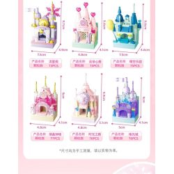 GUDI 40804 Castle Fridge Magnet Xếp hình lắp ráp ghép mô hình Nam châm tủ lạnh mini Castle