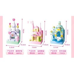 GUDI 40804 Castle Fridge Magnet Xếp hình lắp ráp ghép mô hình Nam châm tủ lạnh mini Castle