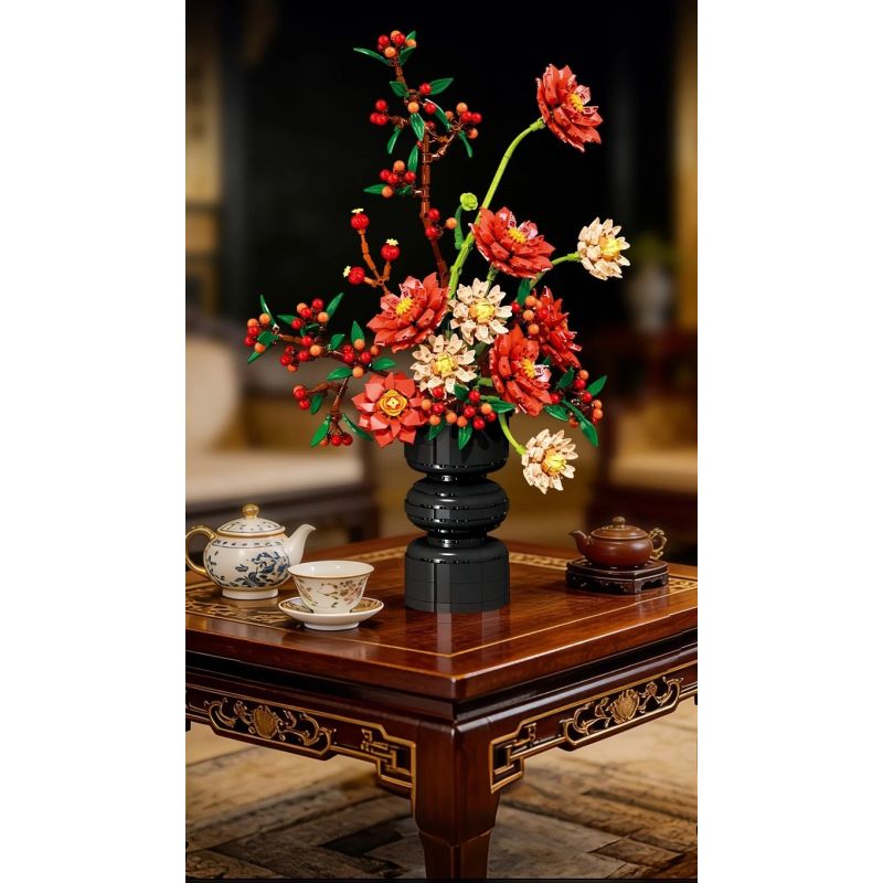 JIESTAR JJ9249 Dahlia Xếp hình lắp ráp ghép mô hình thược dược