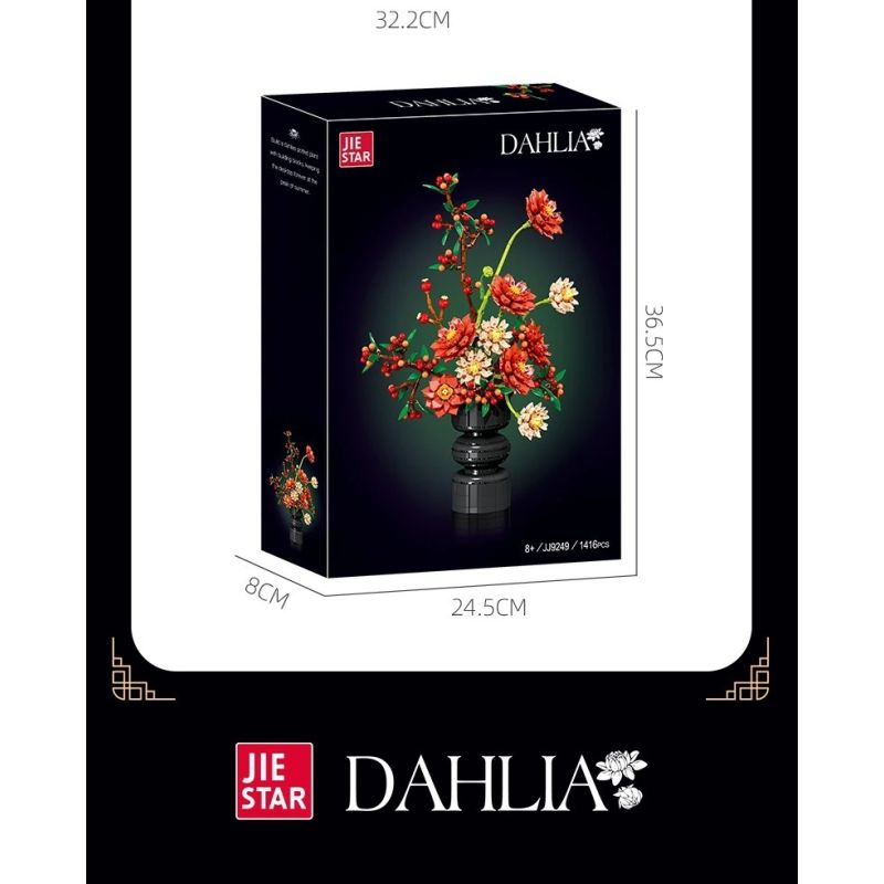 JIESTAR JJ9249 Dahlia Xếp hình lắp ráp ghép mô hình thược dược