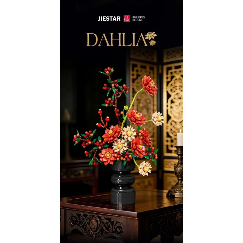 JIESTAR JJ9249 Dahlia Xếp hình lắp ráp ghép mô hình thược dược