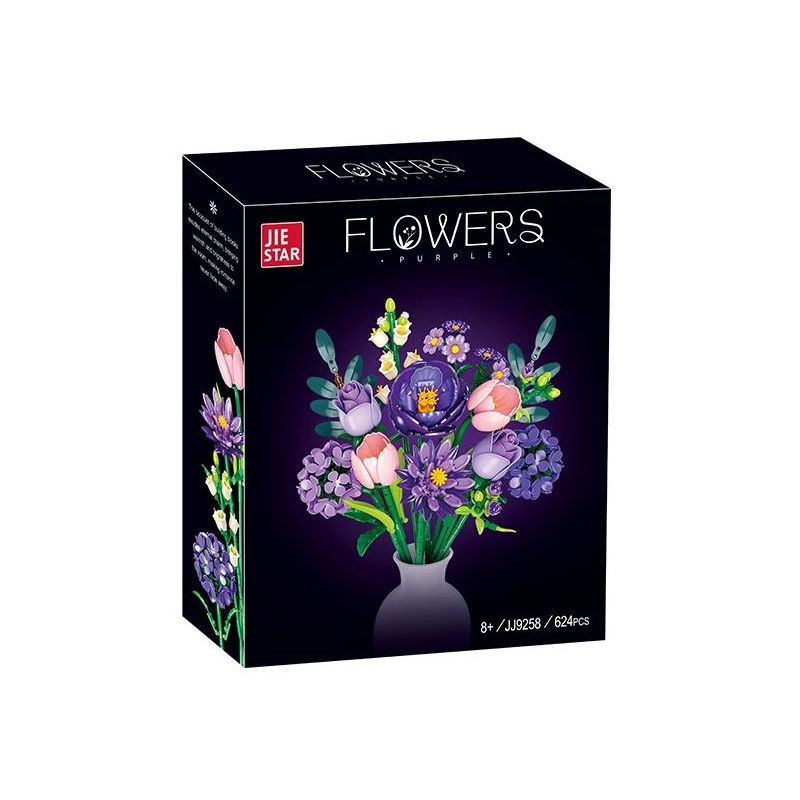 JIESTAR JJ9258 Xếp hình lắp ráp ghép mô hình bó hoa màu tím