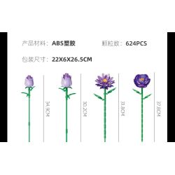 JIESTAR JJ9258 Xếp hình lắp ráp ghép mô hình bó hoa màu tím